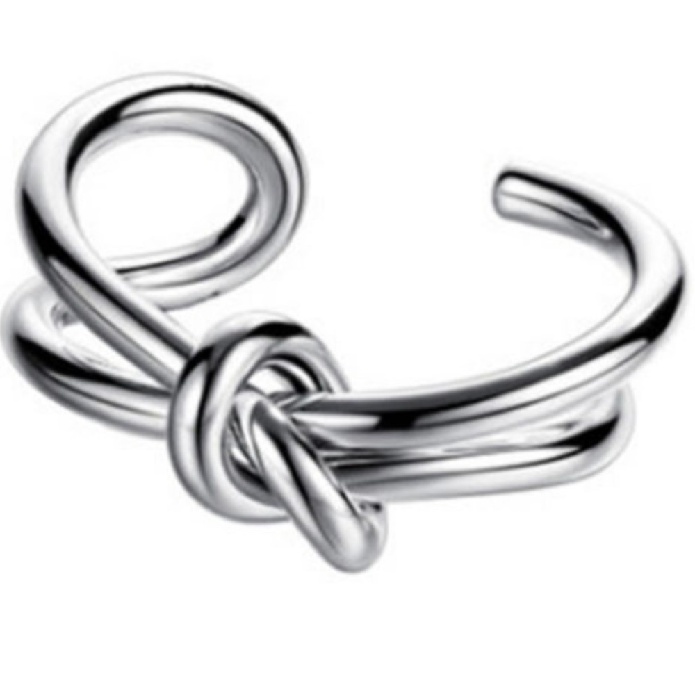 New Silver Adjustable Twine Ring